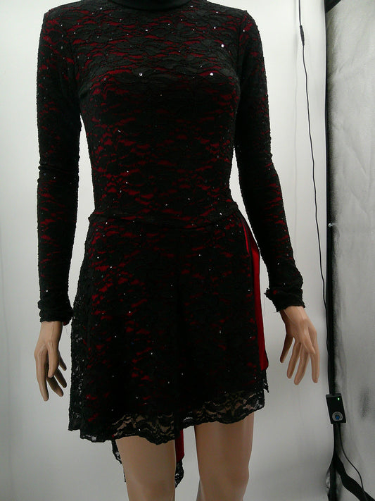 Pre-Owned Costume Unknown   Medium Adult Red Lace Tango Sequins Tango