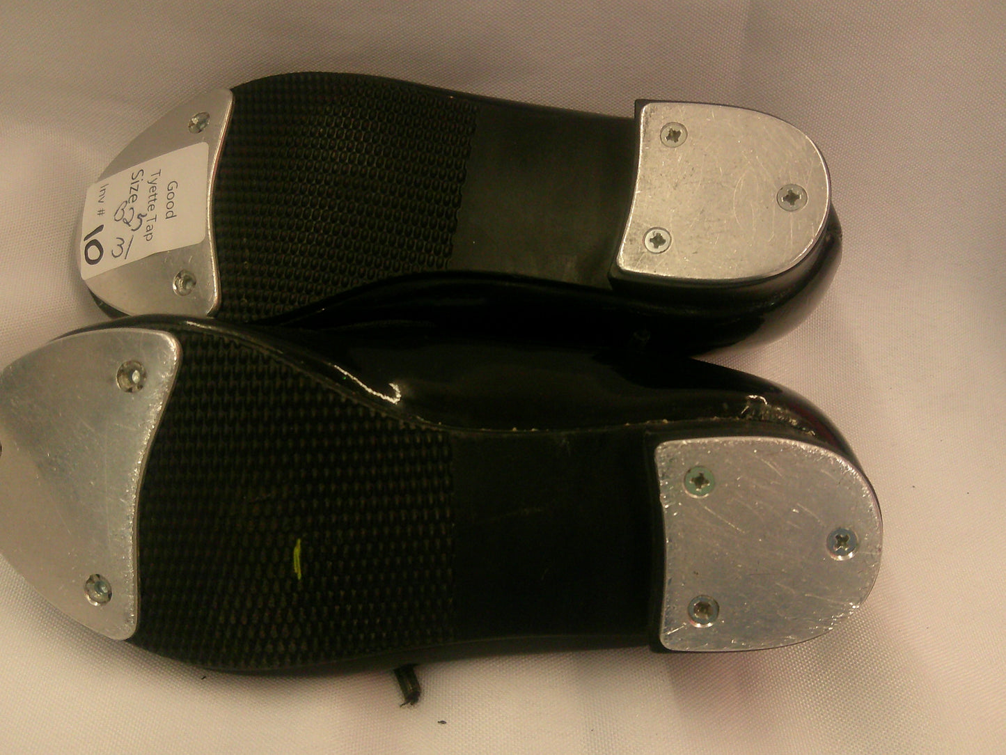 Pre-Owned Tap Shoes Dance Class Girls 10M Tyette Leather Ribbon