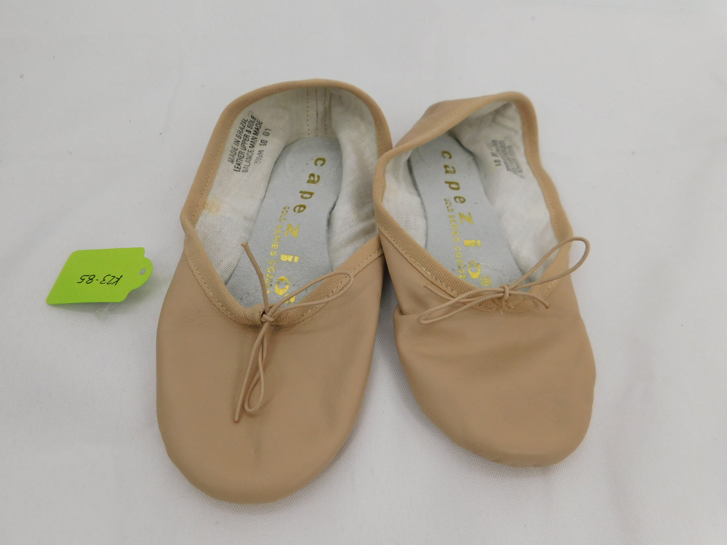 Pre-Owned Ballet Shoes Capezio Big Kid 3.5N Tie Drawstring Leather  Split Sole