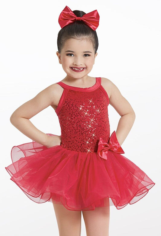 Pre-Owned Costume Weissman 12410 XS Child Red Dress Jazz Sequin