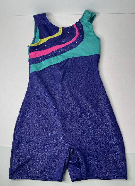 Pre-Owned Biketard Freestyle   Large Child Purple  Acro Tumbling