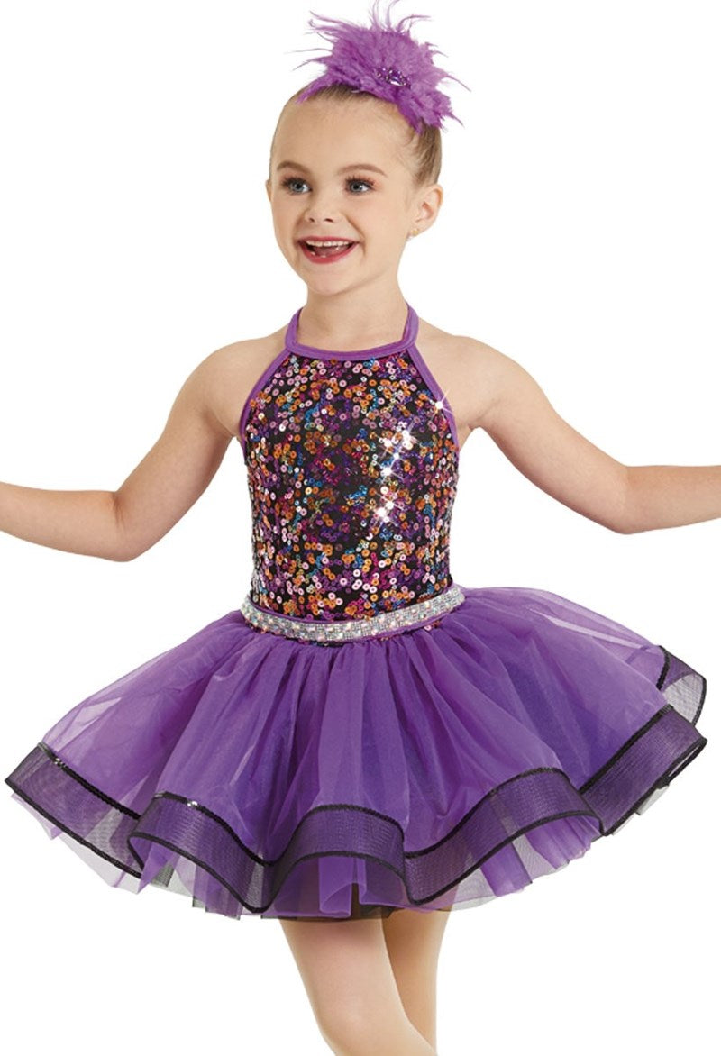 Pre-Owned Costume Weissman  12029 Large Child Purple  Jazz Tap So Sparkly