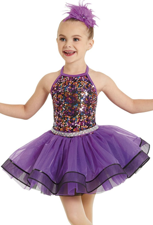 Pre-Owned Costume Weissman  12029 Large Child Purple  Jazz Tap So Sparkly