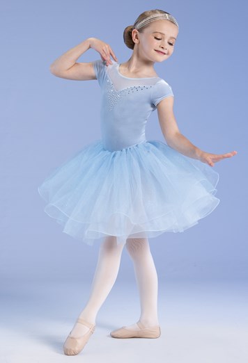 Pre-Owned Costume Weissman  14133 Medium Child Blue  Tutu Ballet Rhinestones