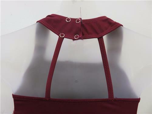 Pre-Owned Costume Weissman  6919 Medium Adult Burgundy Ruffles Lyrical Glitter