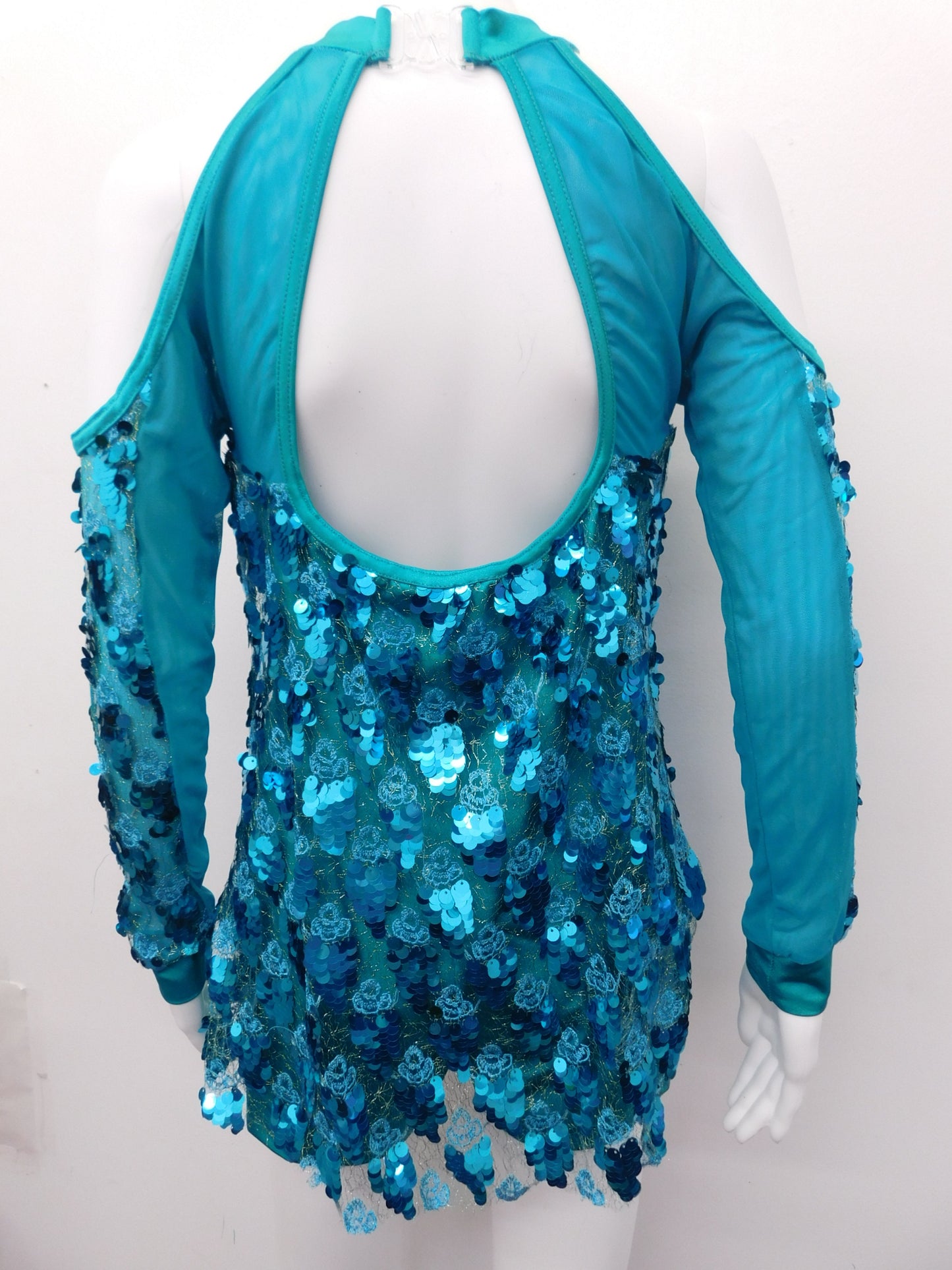 Pre-Owned Costume Gallery  17657 XL Adult Teal Dress Jazz Sequin