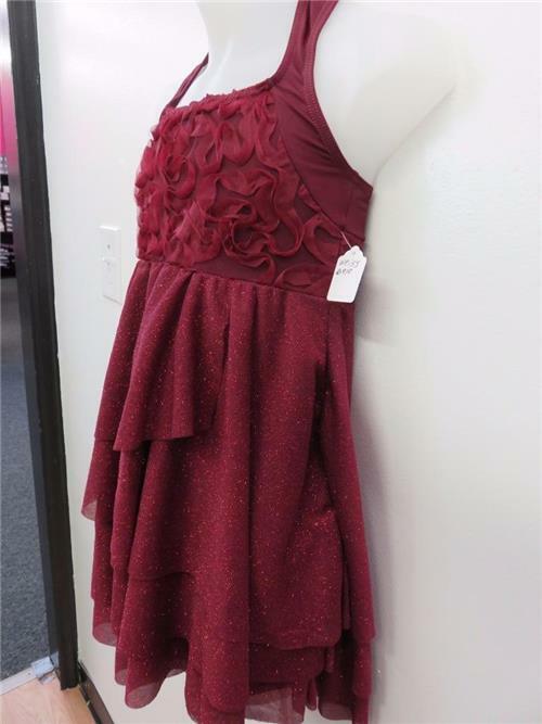 Pre-Owned Costume Weissman  6919 Medium Adult Burgundy Ruffles Lyrical Glitter