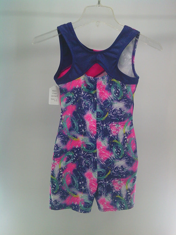 Pre-Owned Biketard Freestyle   Large Child Pink Purple  Acro Tumbling