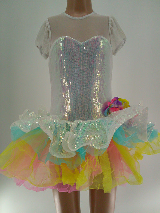 Pre-Owned Costume Gallery  1912C Small Child White Tutu Ballet Sequin