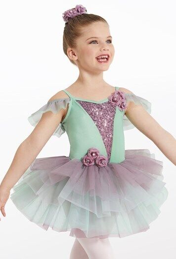 Pre-Owned Costume Weissman 11808 Medium Child Green Tutu Ballet Sequin