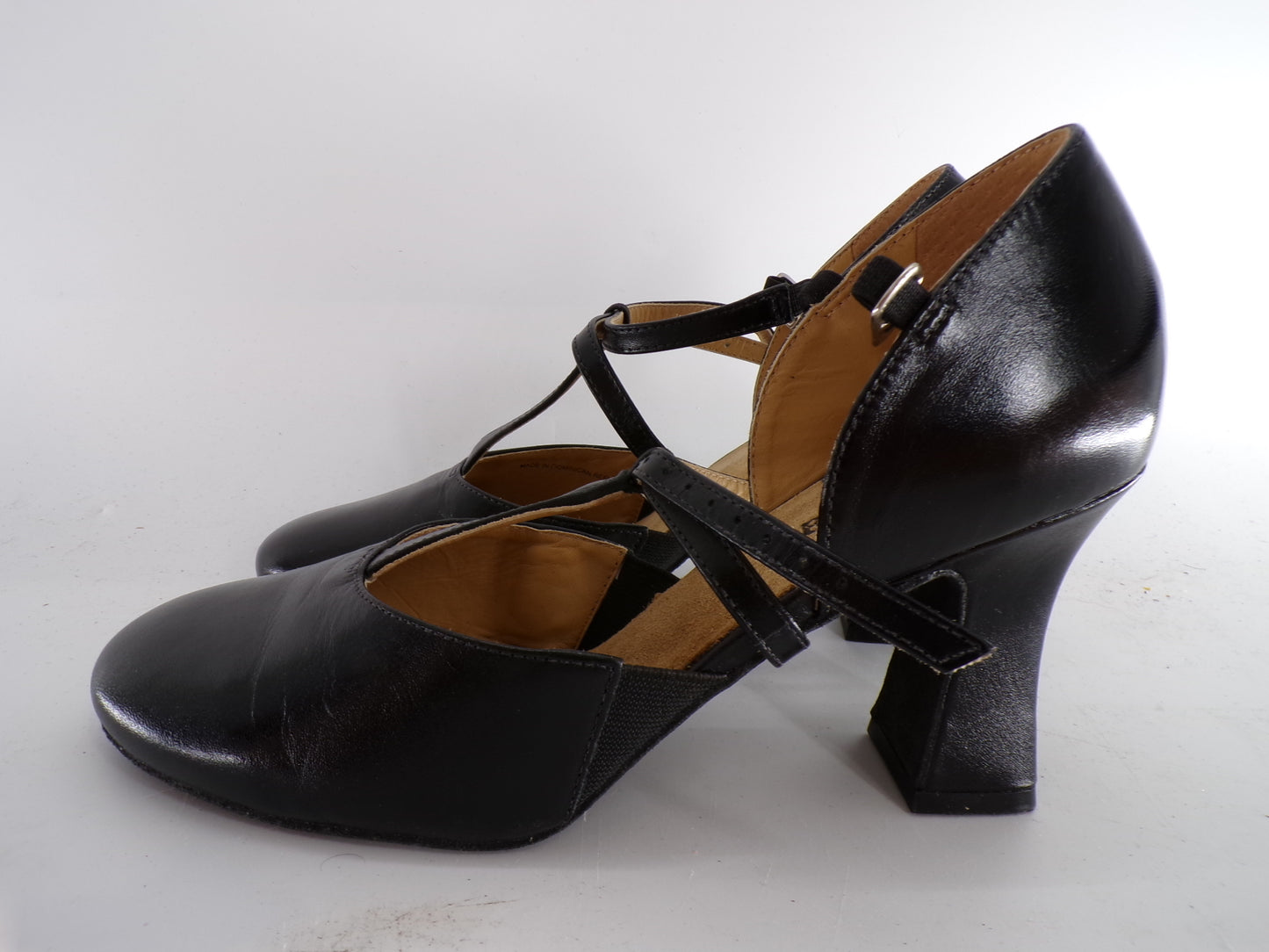 Pre-Owned  Shoes So Danca Adult 10W Heel Leather Cross TStrap Suede