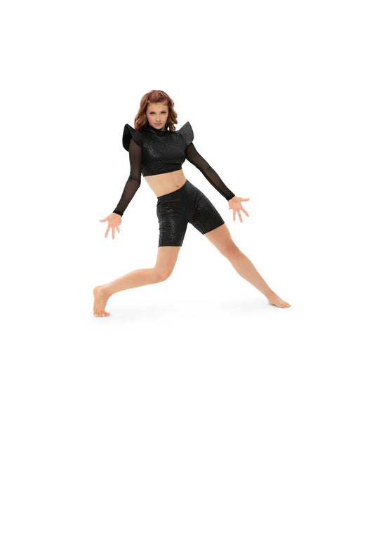 Pre-Owned Costume Reverence  4721 XS Adult Black Shoulders Jazz