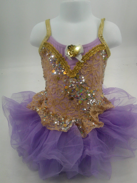 Pre-Owned Costume AWCT  V1661 Small Child Lavender Tutu Dress Ballet  Sequins