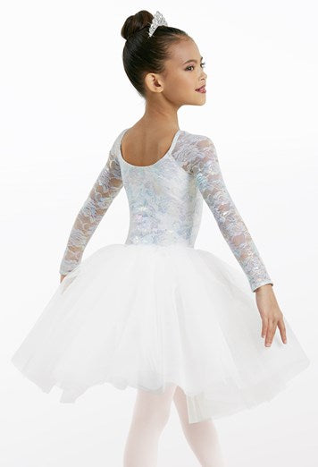 Pre-Owned Costume Weissman  10939 Small Child White Long Tutu Ballet Glitter