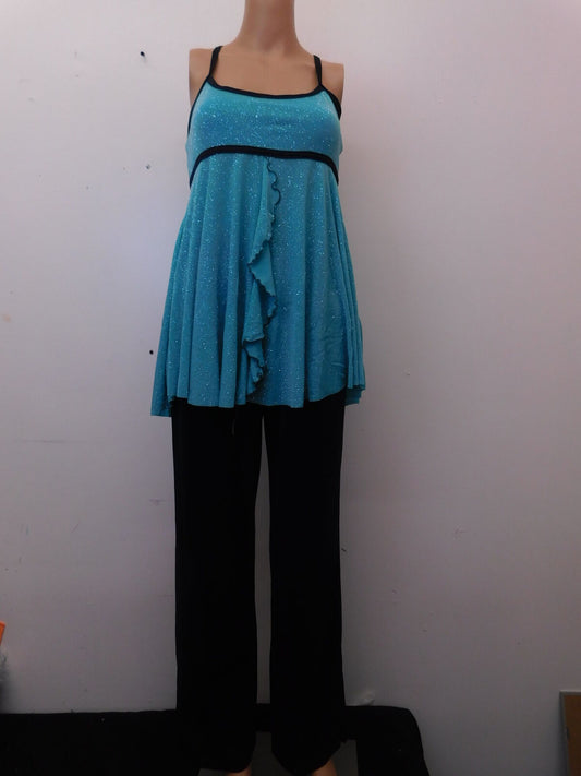 Pre-Owned Costume Costume Gallery   Large Adult Teal Top & Pants Jazz Tap