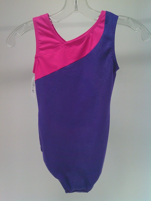 Pre-Owned Leotard Freestyle   Medium Child Pink Purple  Acro Tumbling