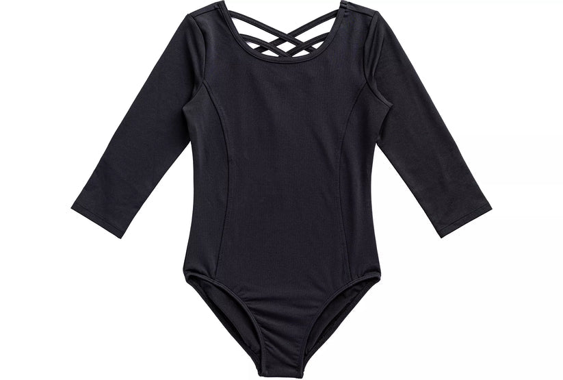 Pre-Owned Leotard Danskin X-Small Child Black Long Sleeve Ballet