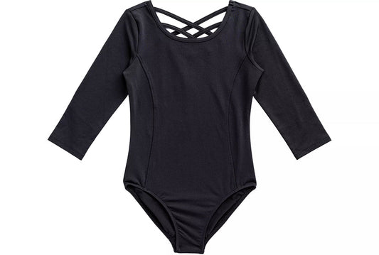 Pre-Owned Leotard Danskin X-Small Child Black Long Sleeve Ballet