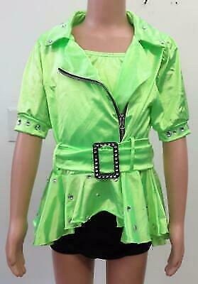 Pre-Owned Costume Weissman 6866 Large Child Green Jazz Tap Rhinestones