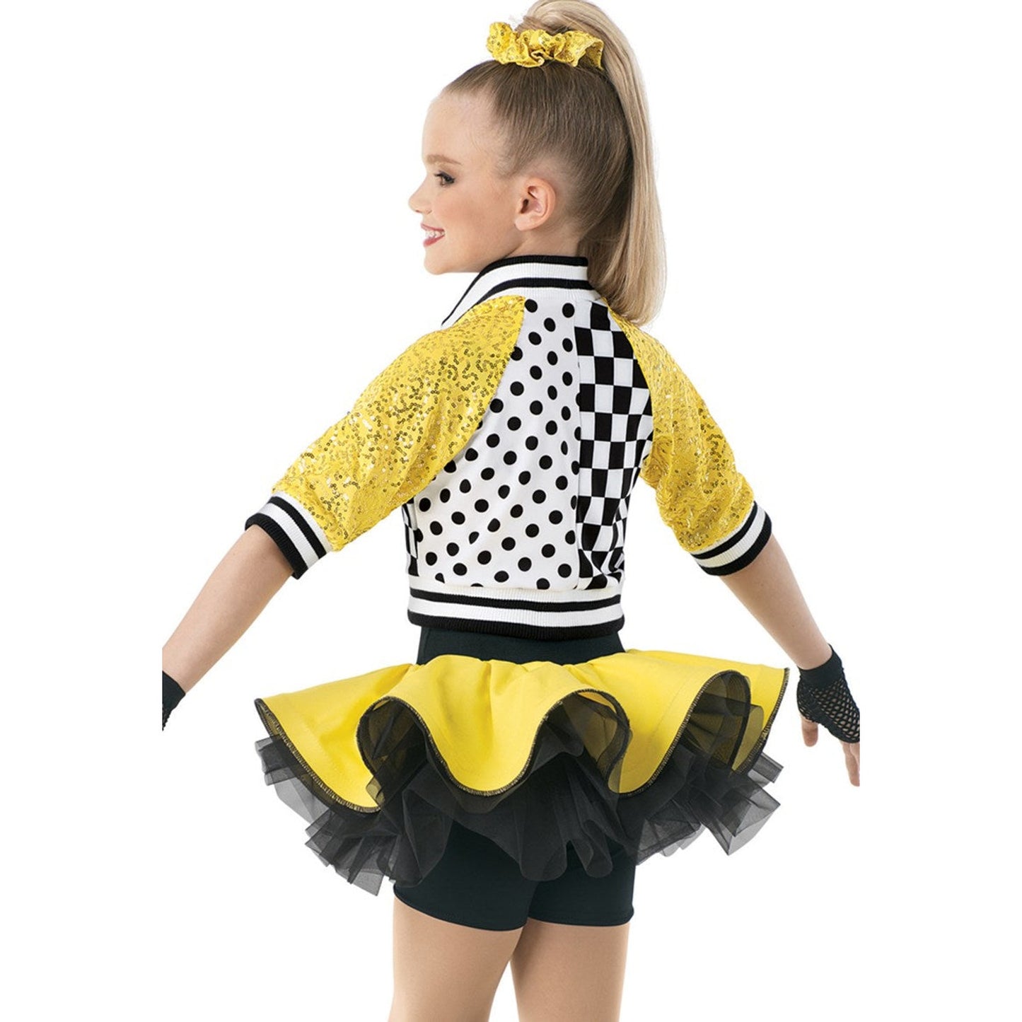 Dance Costume Weissman 10101 Medium Child Red Jacket Jazz Sequin Race Checkered