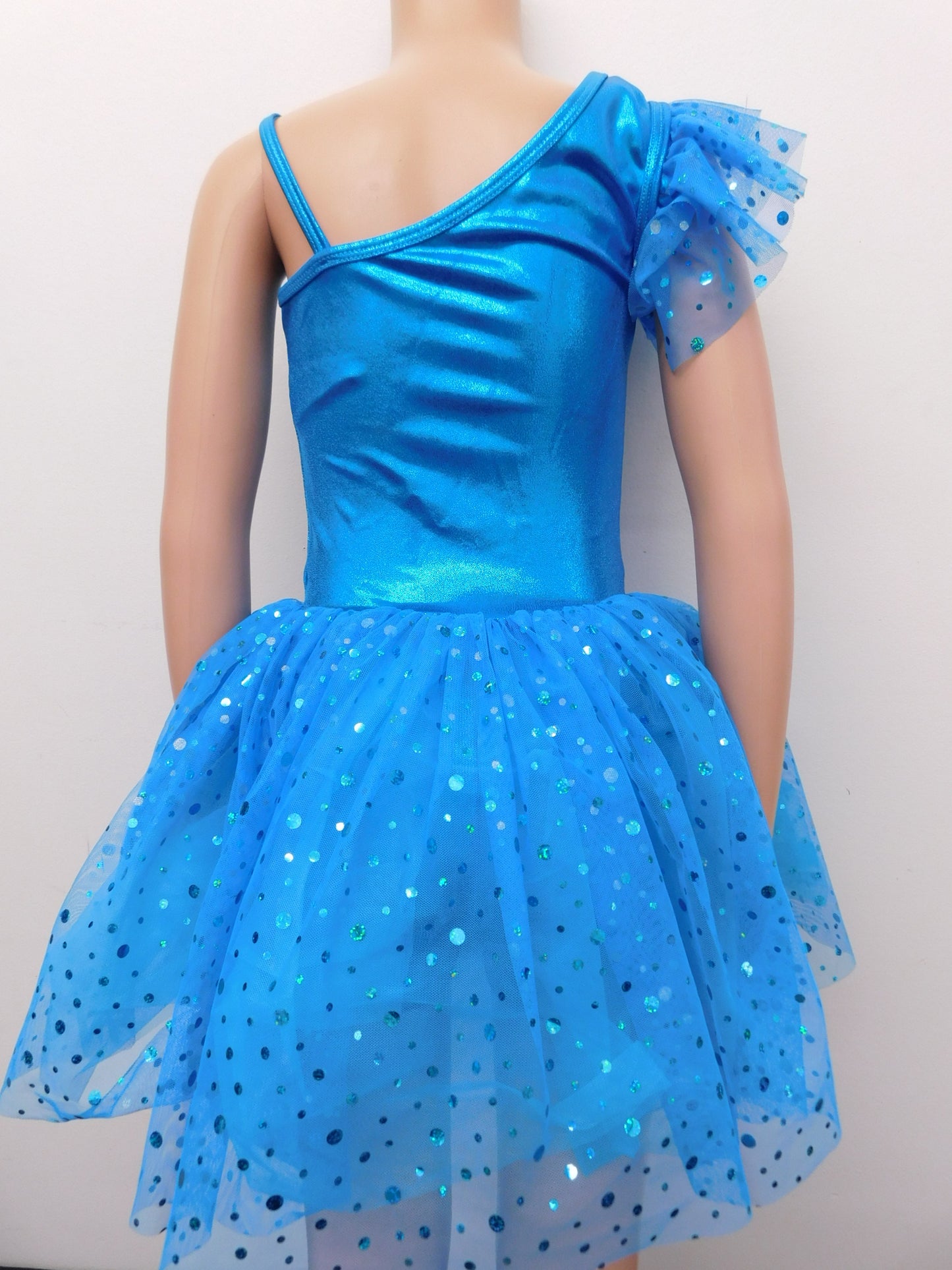 Pre-Owned Costume Curtain Call  E692 Large Child Turquoise  Jazz