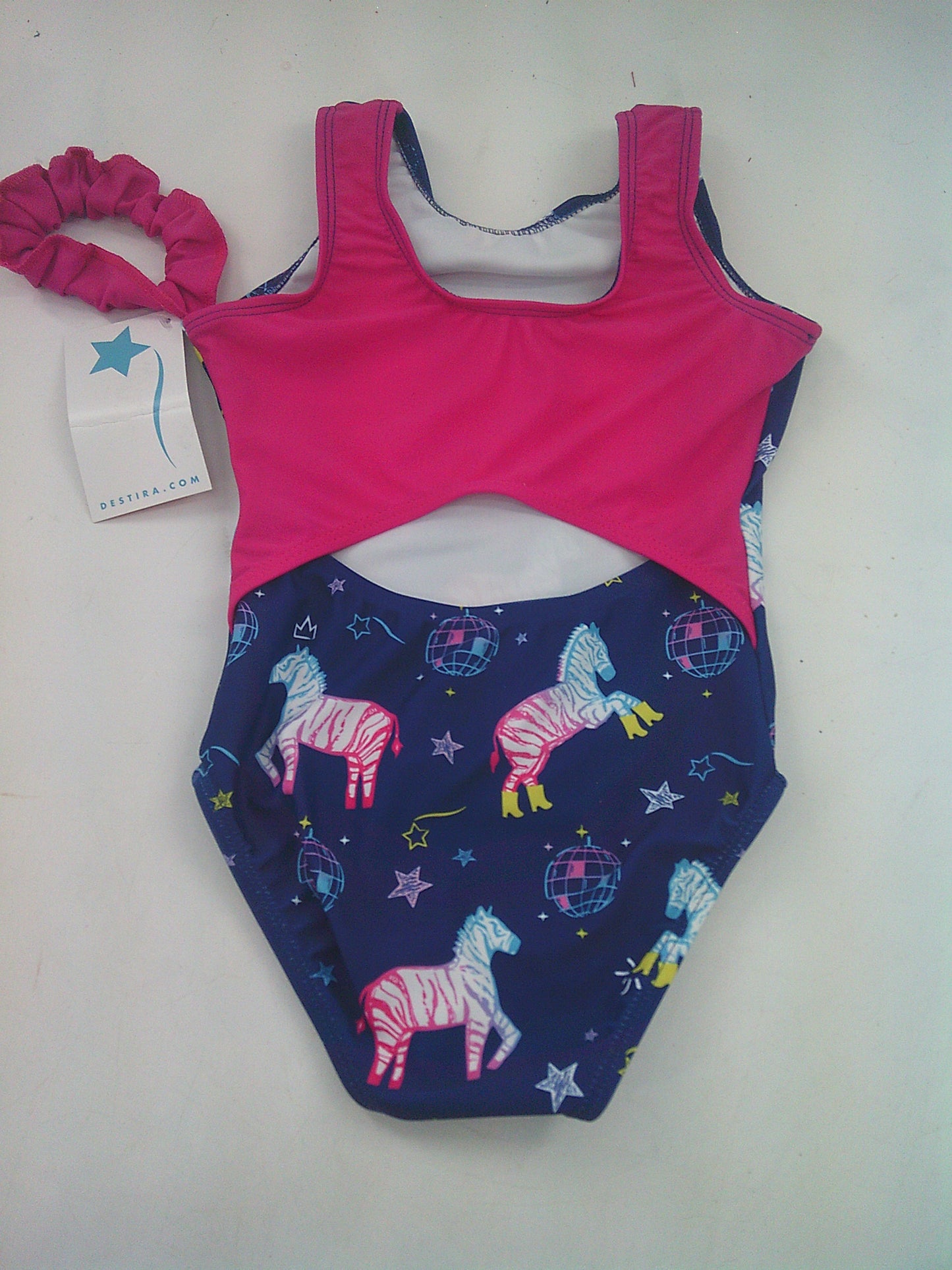 New Gymnastics Leotard Disco Zebra Pink  Kids