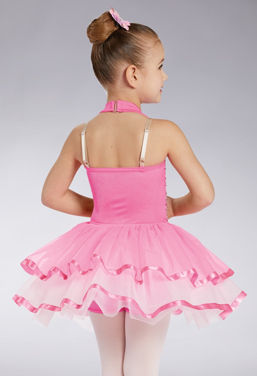 Pre-Owned Costume Weissman  12796 XXL Child Pink Unitard Jazz Acro Sequin