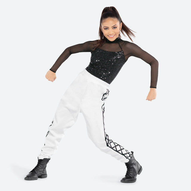 Pre-Owned Costume Revolution  RC22619 XXL Child White 2 piece  Hip Hop Sequin