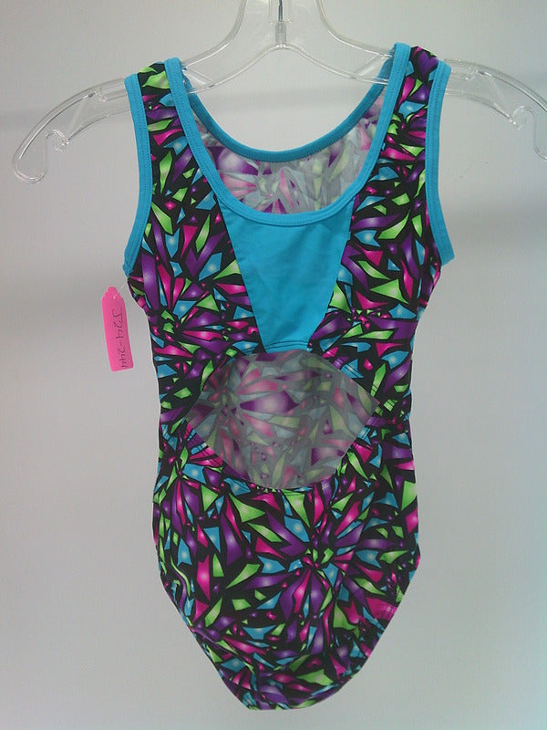 Pre-Owned Leotard Detira   Large Child Colorful  Acro Tumbling