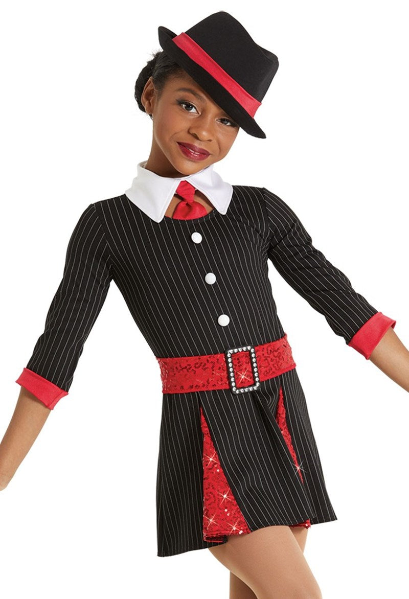 Pre-Owned Costume Weissman  12049 Medium Child Red Dress Jazz Sequin Suit