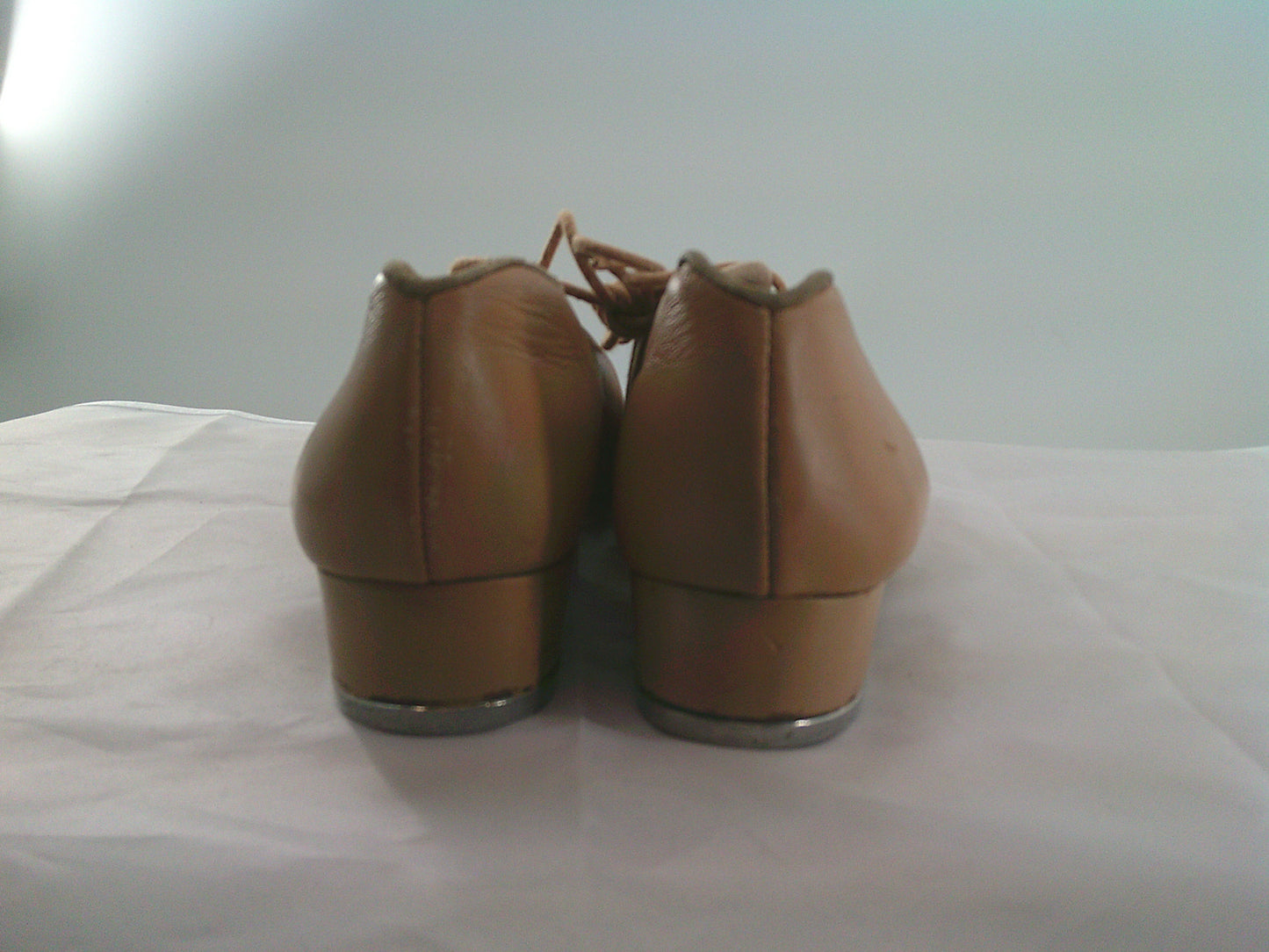 Pre-Owned Tap Shoes Capezio Big Kid 4M Oxford Leather Lace Up Full Sole