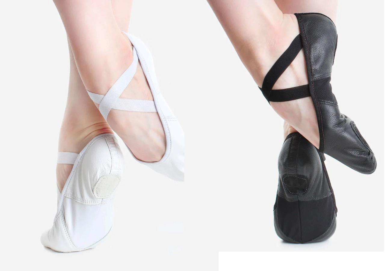 NEW Ballet Shoes So Danca SD110L Black Split Sole Stretch Leather