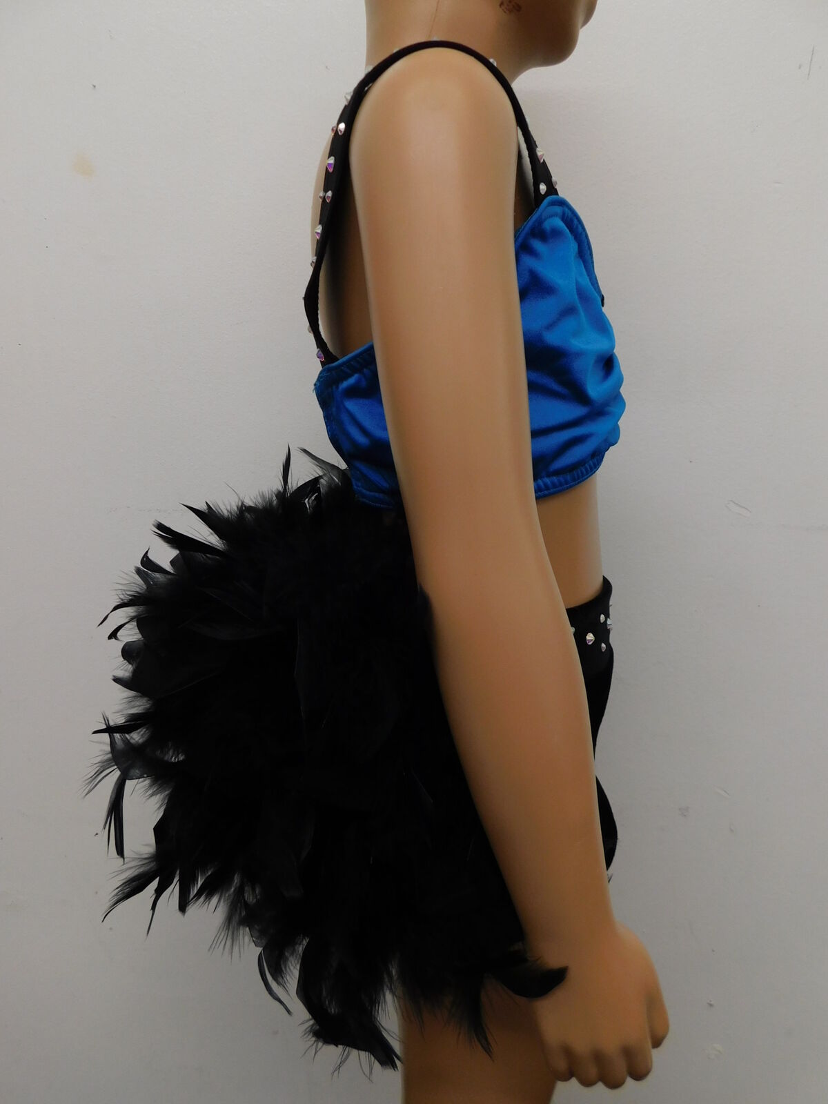 Pre-Owned 2pc Costume Kelle   Medium Child Turquoise 2pc Feathers Jazz Stones