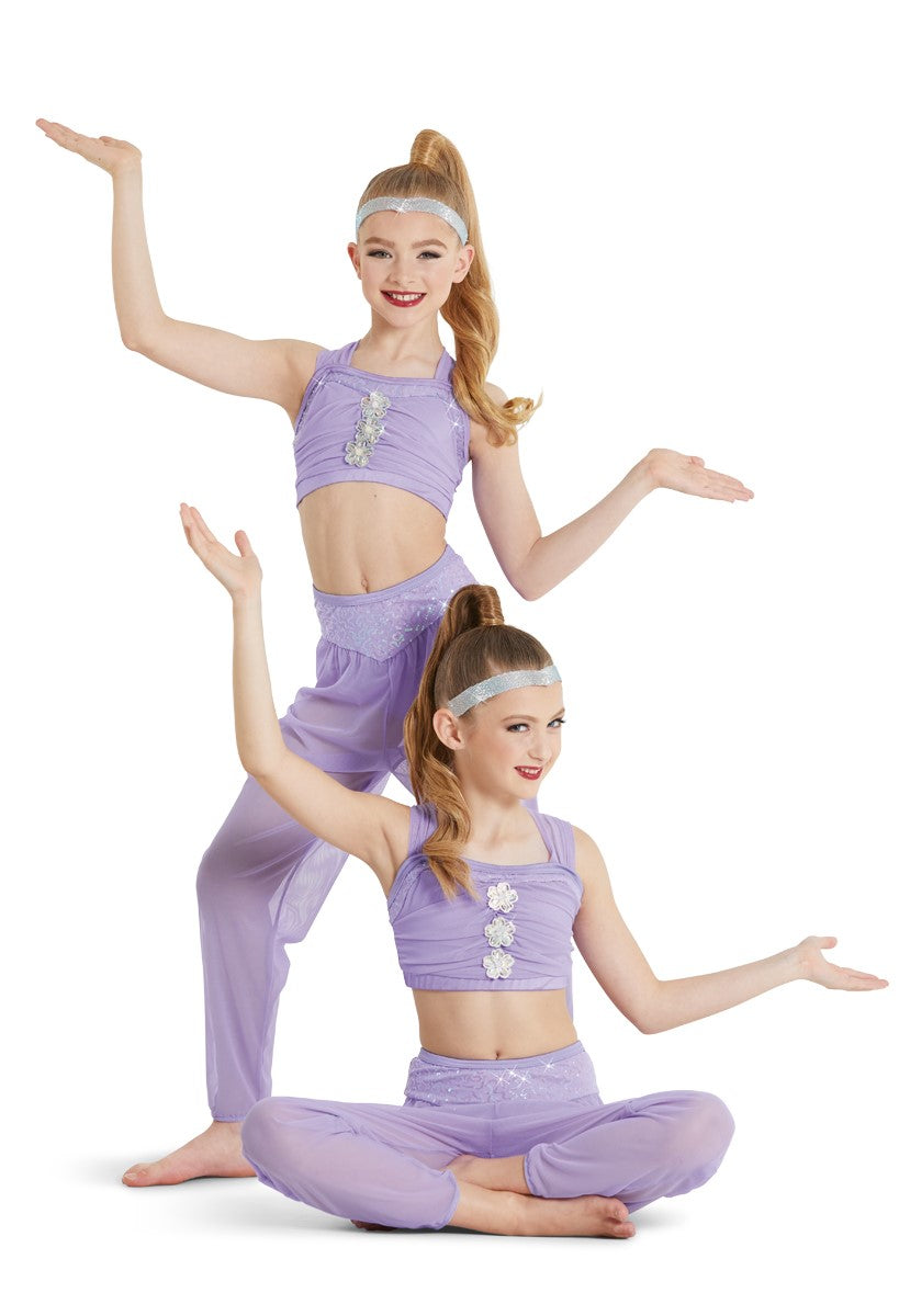 Pre-Owned Costume Weissman  11863 Large Child Pink 2 piece Jazz Sequin Genie