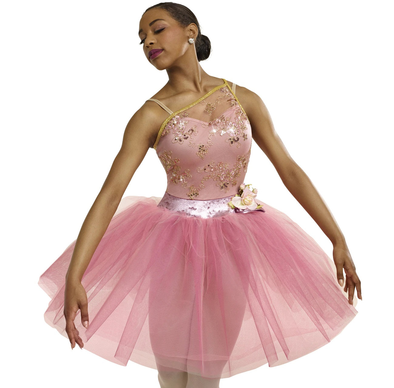 Pre-Owned Costume Curtain Call  C224 Medium Adult Pink Tutu Ballet Sequin