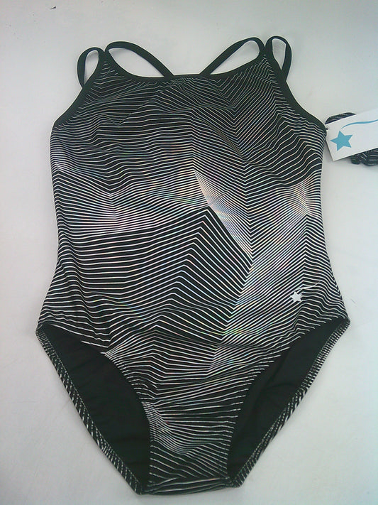 New Gymnastics Leotard Destira Ambition Medium Child Black SilverTumbling Acro