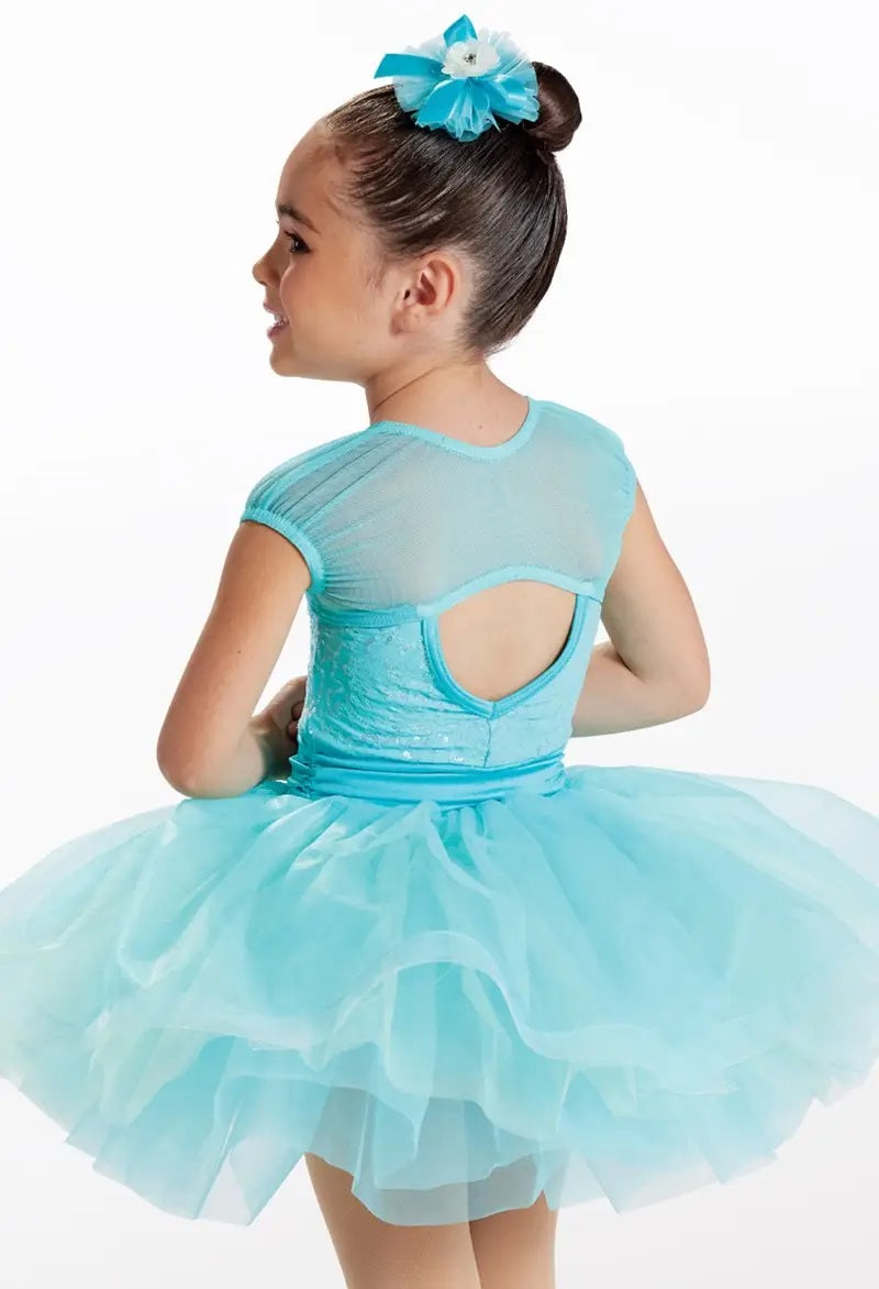Pre-Owned Costume Weissman  15367 Medium Child Yellow Dress Ballet Sequin Belle