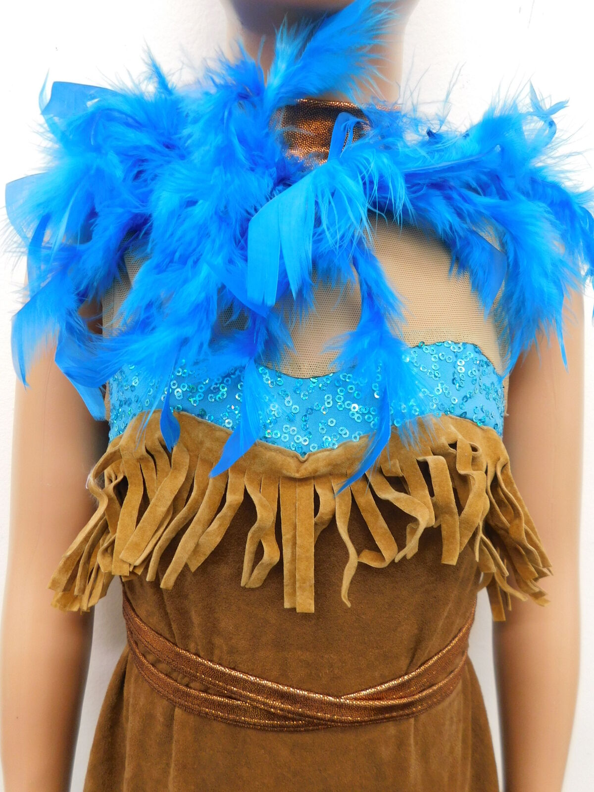 Pre-Owned Costume AWCT  15788 Small Child Brown Blue  Indian Jazz Pocahontas