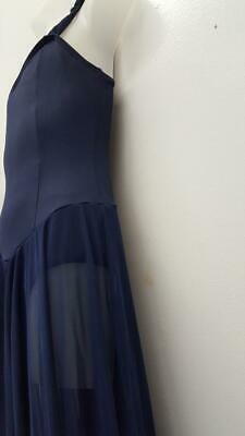 Pre-Owned Costume Medium Adult Blue Body Wrappers P755 Lyrical Ballet Contemporary Dress Leotard Mesh