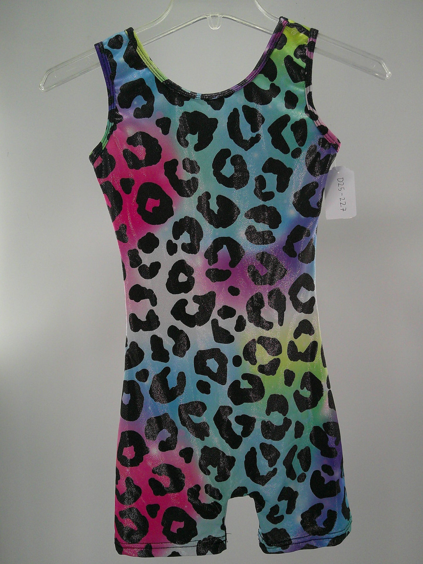 Pre-Owned Biketard Amazon   Large Child Rainbow Leopard  Acro Tumbling
