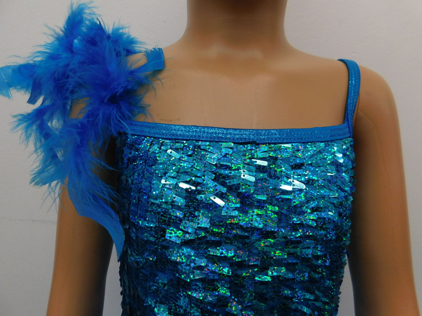 Pre-Owned Costume Curtain Call  E1231 Medium Child Turquoise  Jazz