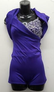 Pre-Owned Costume Kelle   Large Child Purple Unitard Jazz Sequin