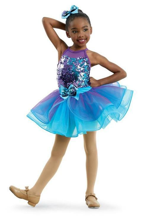 Pre-Owned Costume Weissman  11308 Small Child Purple Tutu Jazz Sequin