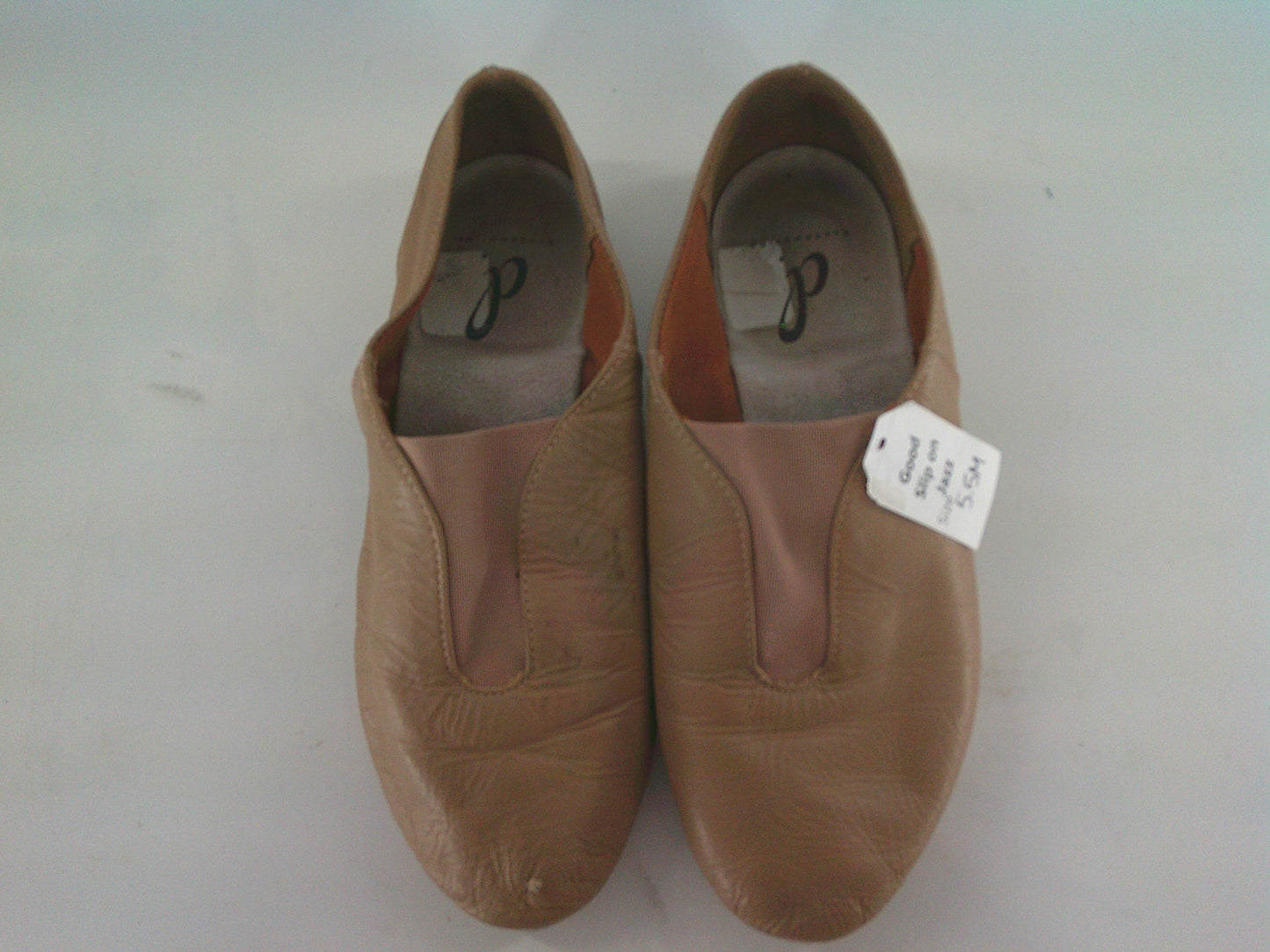 Pre-Owned Jazz Shoes DanzNMotion Adult 5.5M Slip On Leather Top Elastic
