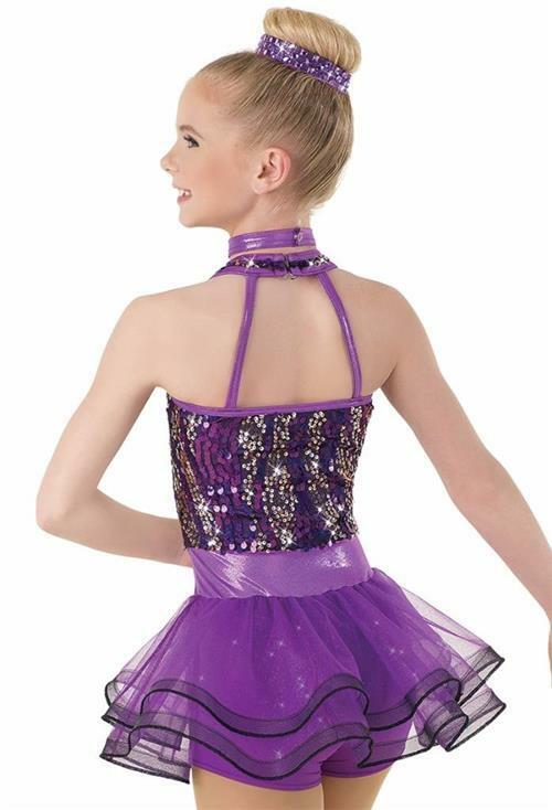 Pre-Owned Costume Weissman  9541 Intermediate Child Turquoise Dress Jazz Sequin
