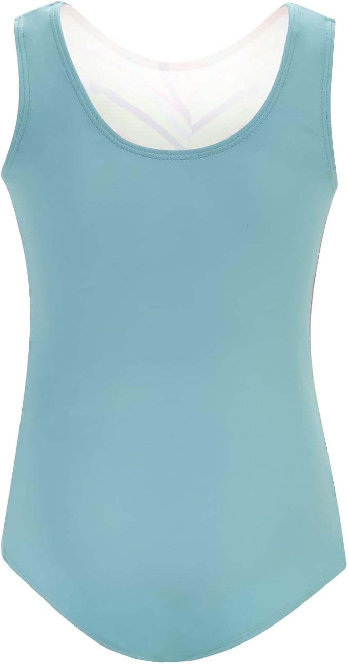 Pre-Owned Gymnastics Leotard GK Elite Medium Child Colorful Sparkle Acro Tumbling