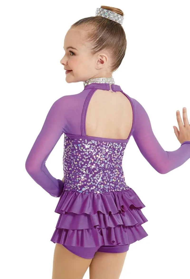 Pre-Owned Costume Weissman  12055 Small Child Red Ruffles Jazz Tap Sequins 1