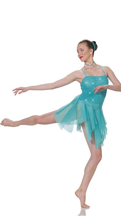 Pre-Owned Costume Art Stone  26425 Large Adult Teal  Lyrical Sequin