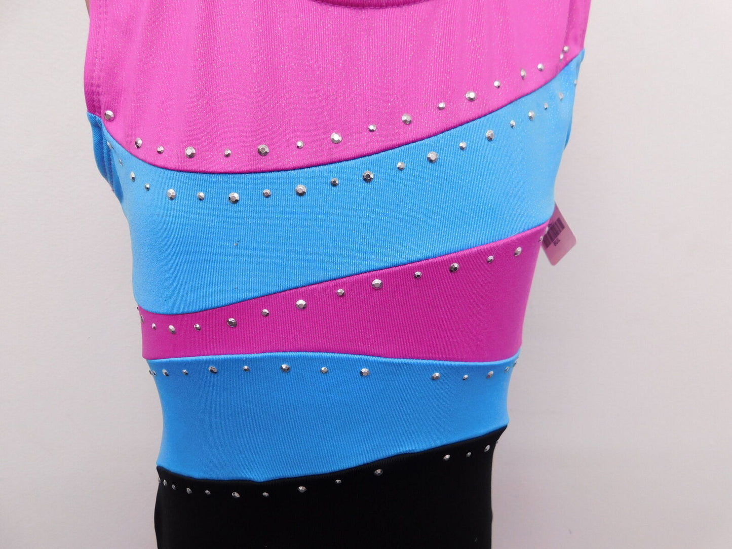 Pre-Owned Biketard Freestyle   Large Child Pink Blue  Acro Tumbling