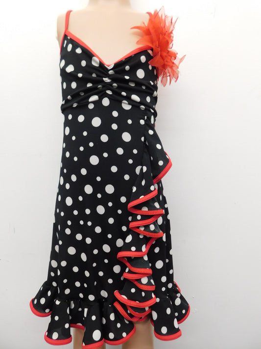 Pre-Owned Costume Weissman  5337 Medium Child Red Ruffles Jazz  West Side Story